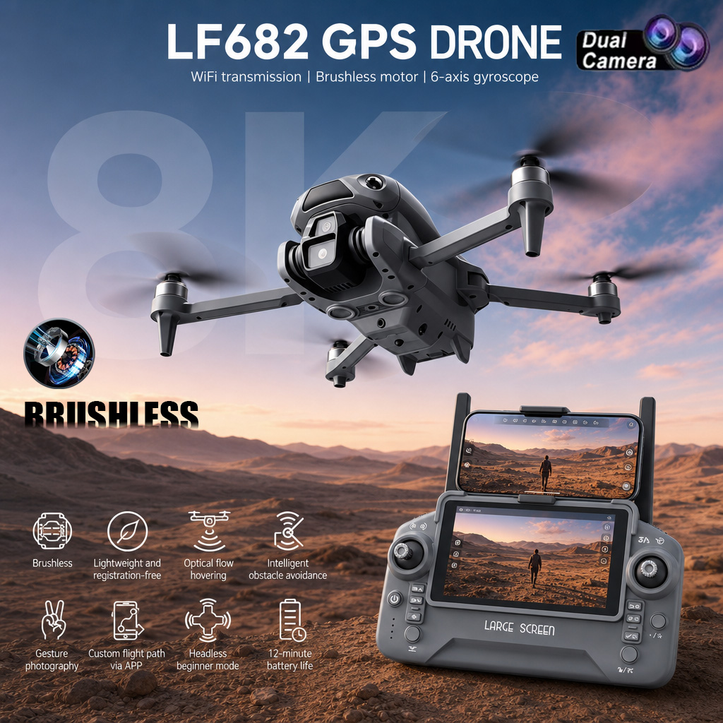 Drone Photogrammetry - Novo Drone LF682 com Câmera Dupla
